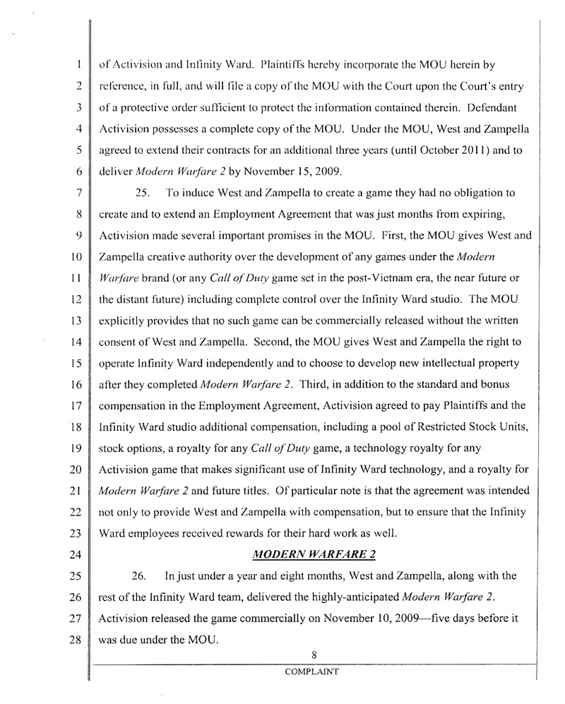 Illustration for article titled Ousted Infinity Ward Founders' Lawsuit Against Activision (The Court Documents)